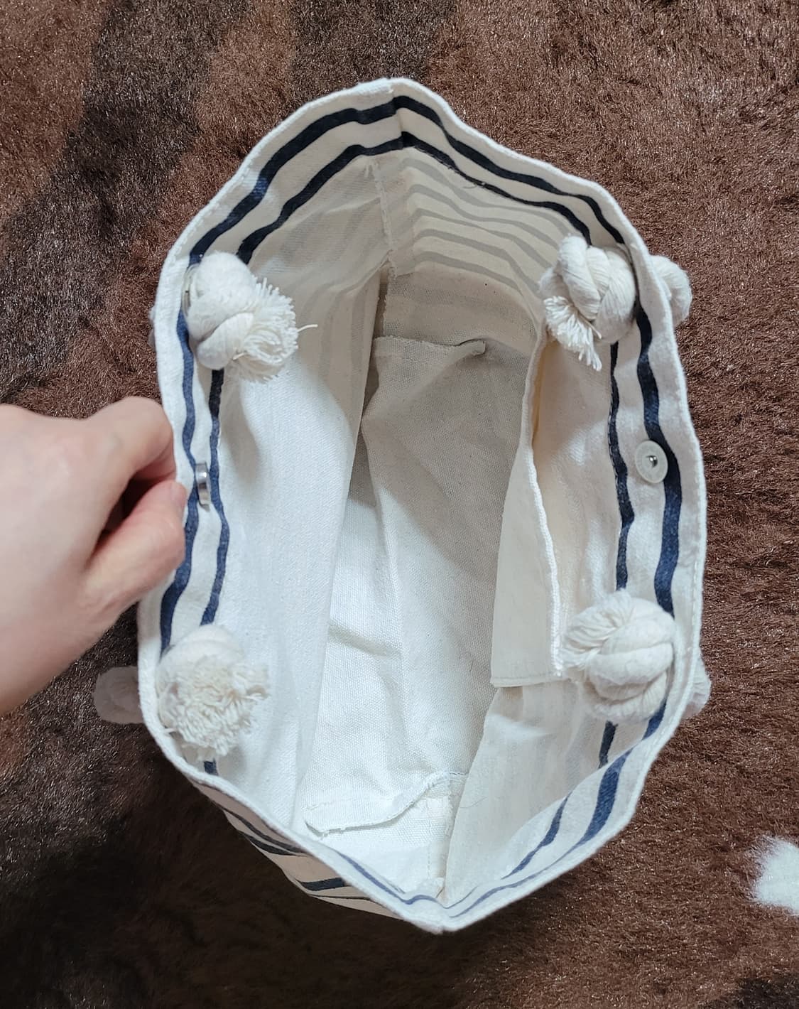 마린 스트라이프 캔버스 토트백 상품이미지6