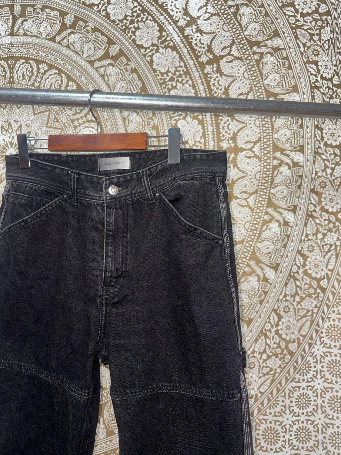 메종미네드 스티치 카펜터 흑청 데님팬츠  상품이미지4