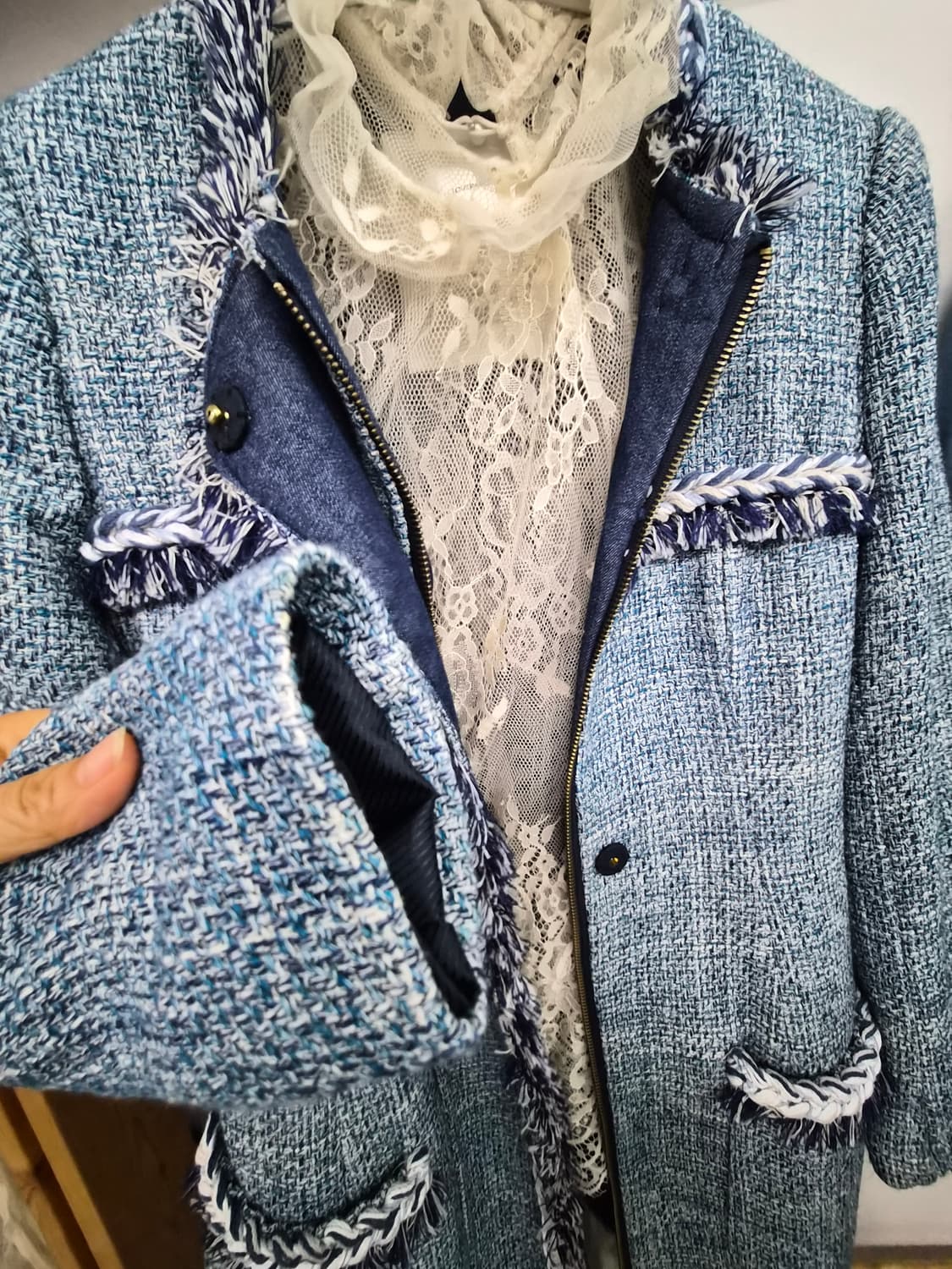 love paris 트위드 롱자켓 상품이미지3