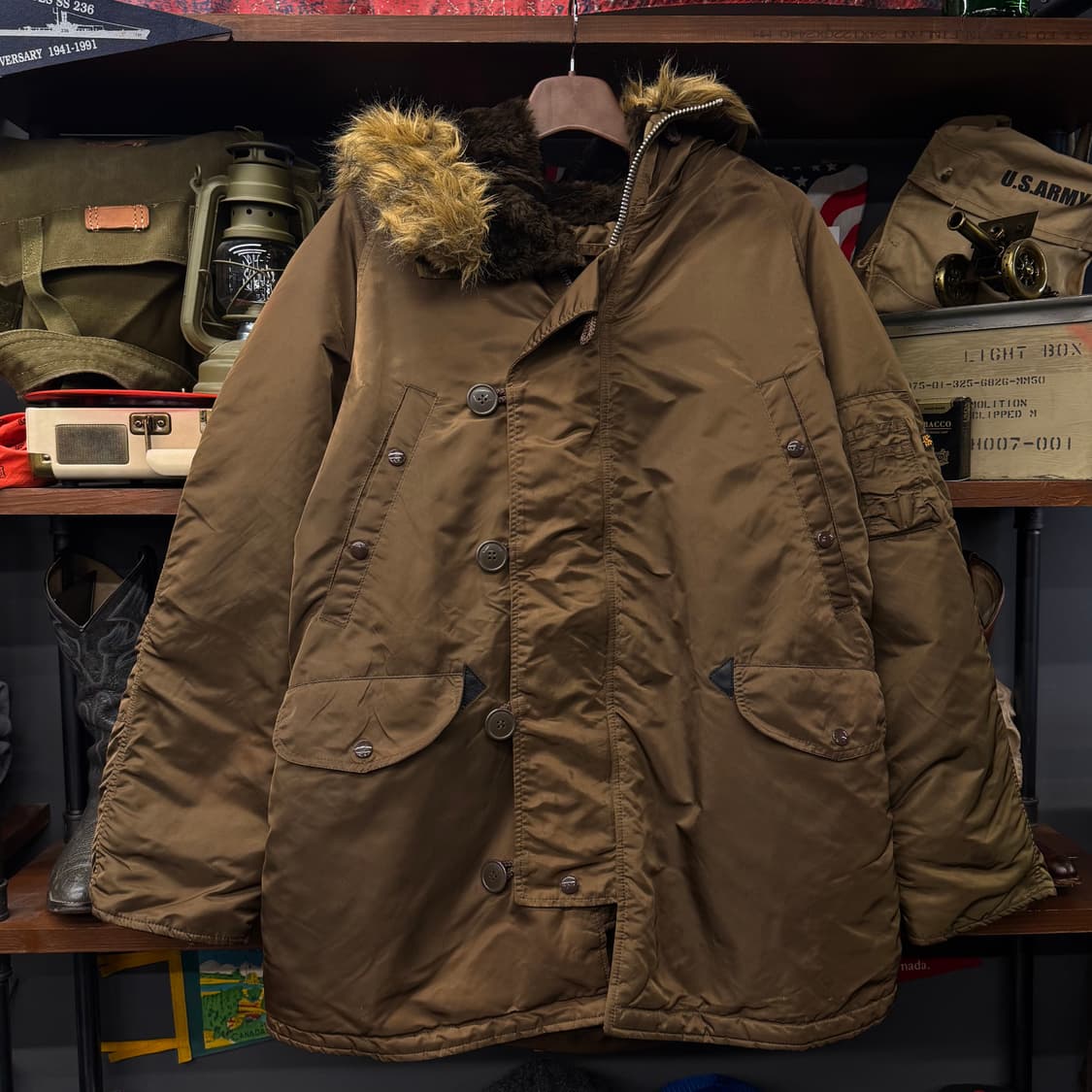 알파 인더스트리 N3B 밀리터리 퍼 후드 야상 자켓 파카 복각 N129 상품이미지1