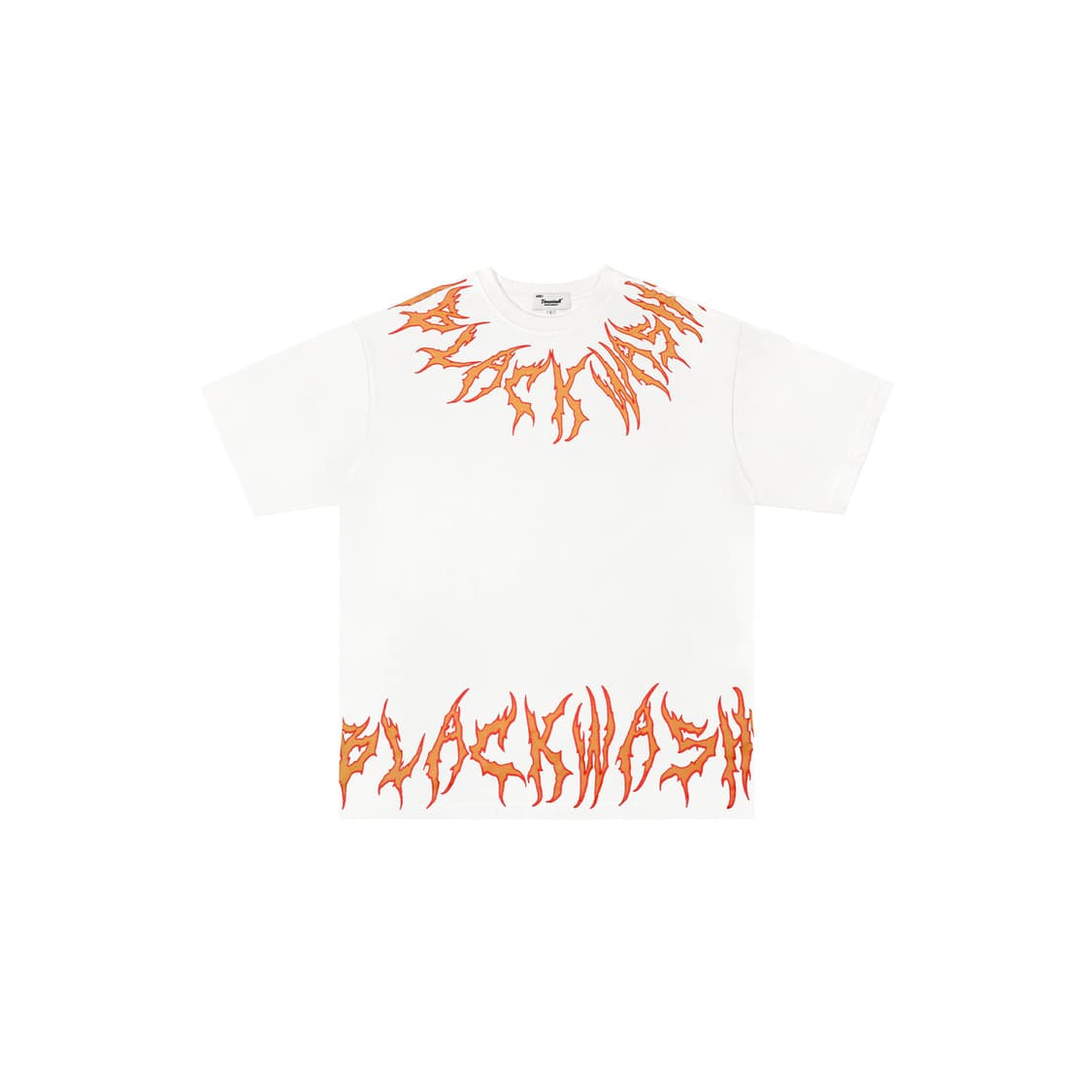 화이트 불꽃 프린팅 반팔티셔츠 상품이미지1