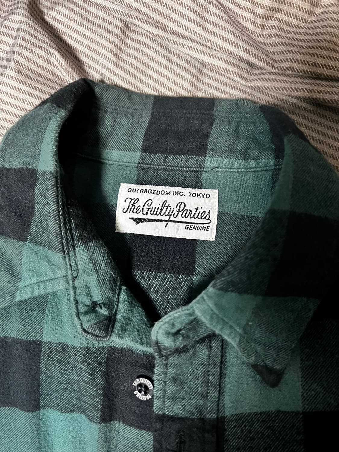 [XL] 와코마리아 체크 셔츠 그린 상품이미지2