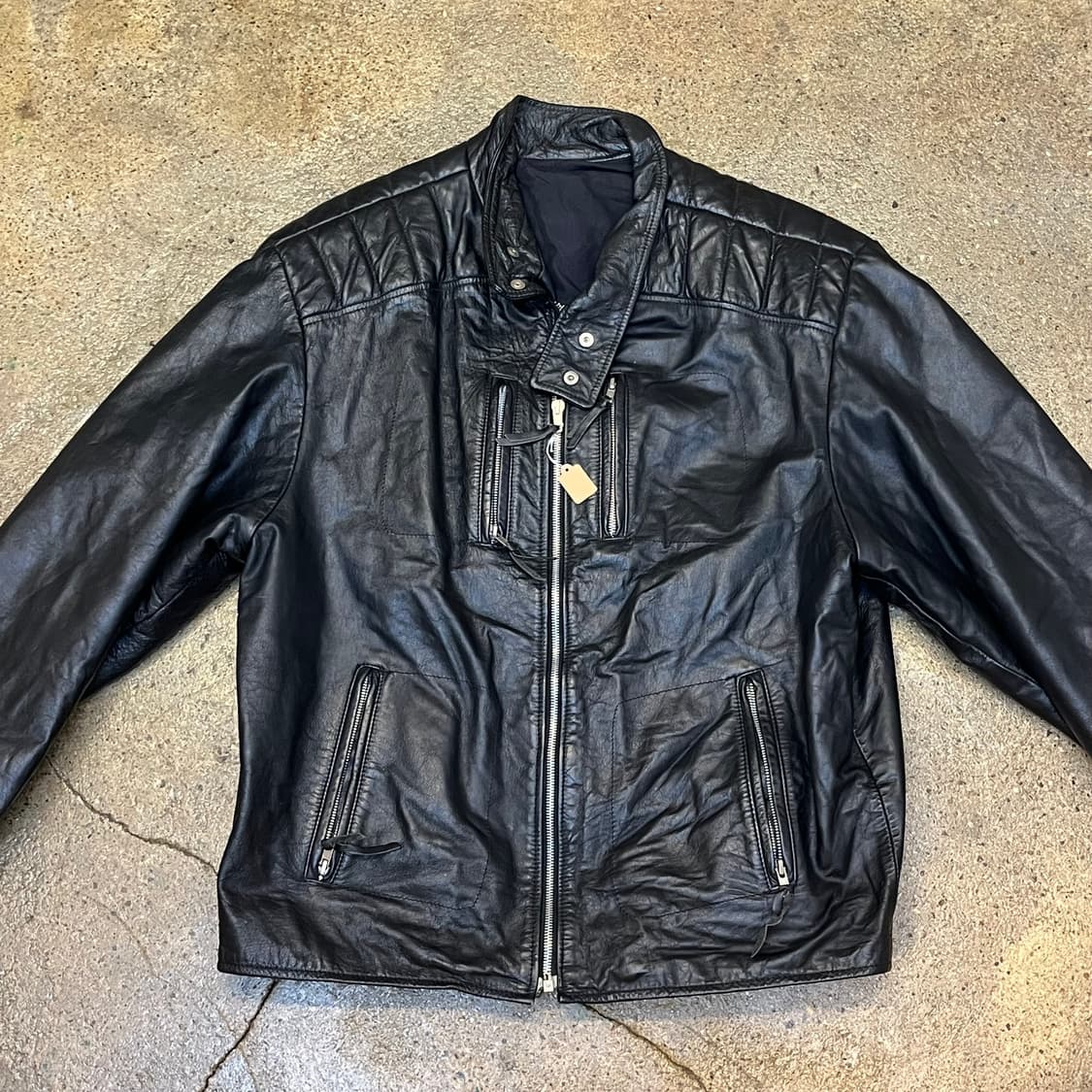 미국 빈티지 블랙 소가죽 라이더 자켓 상품이미지3