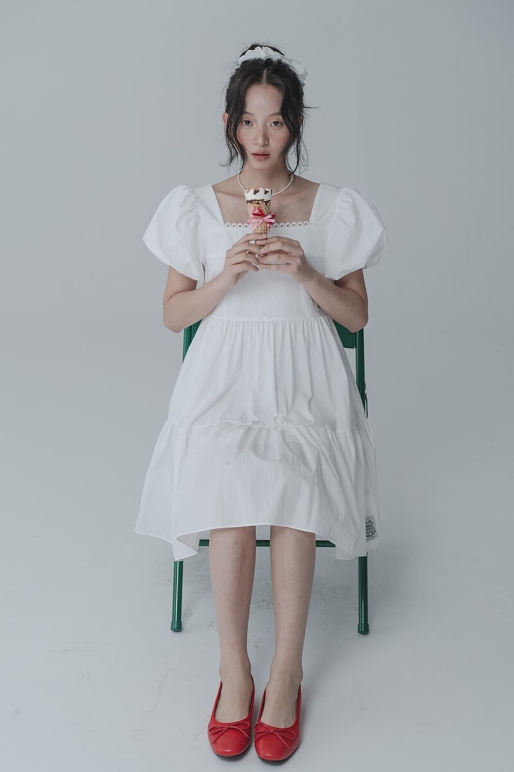 마스 언 에브릴 (mars en avril) 화이트 미디원피스 상품이미지1