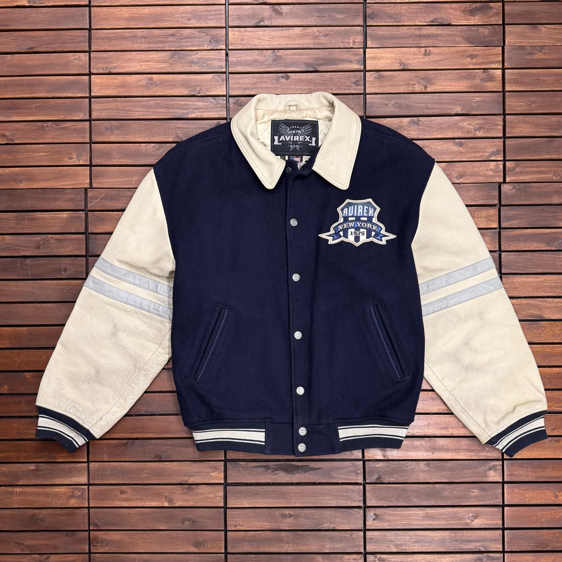 90s 아비렉스 바시티 자켓 made in USA (XL)    상품이미지4