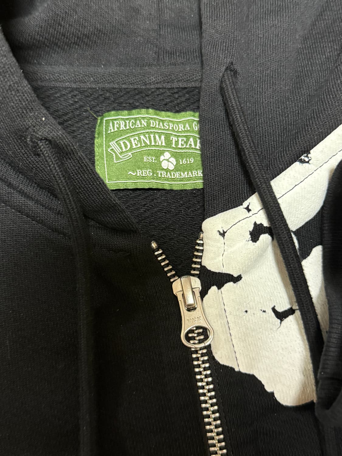 [M]데님티어스 코튼 후드집업 블랙  상품이미지3