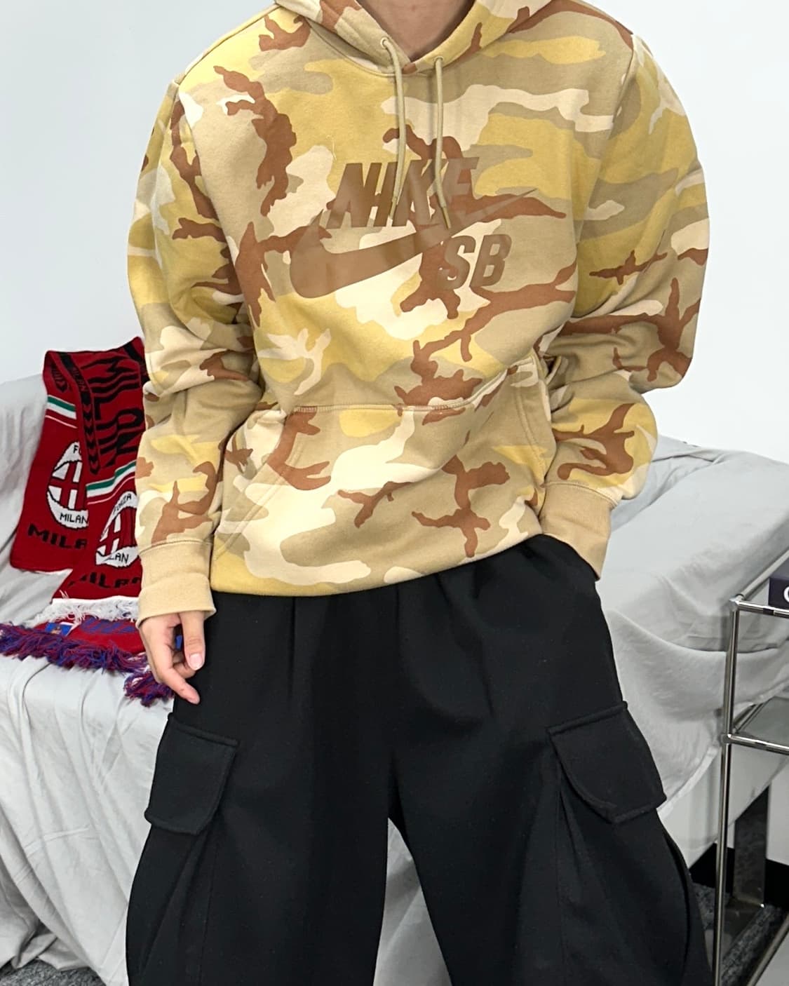 나이키 SB 베이지 카모 후드티 2XL 상품이미지2