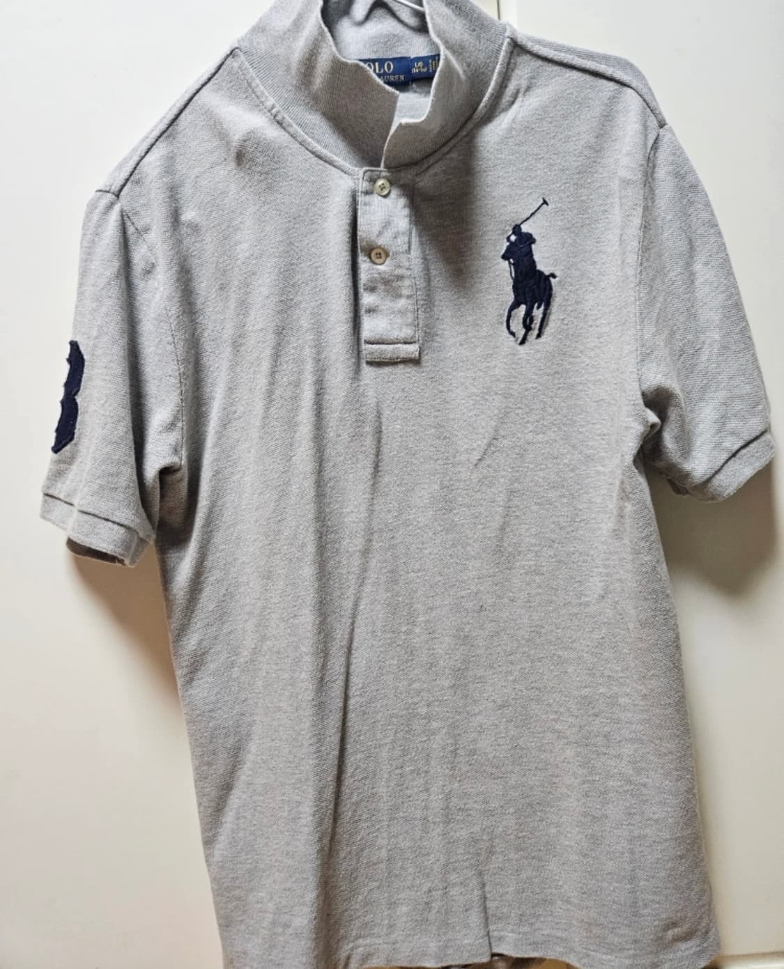 정품 폴로랄프로렌 빅포니 그레이 카라 반팔 L 상품이미지1