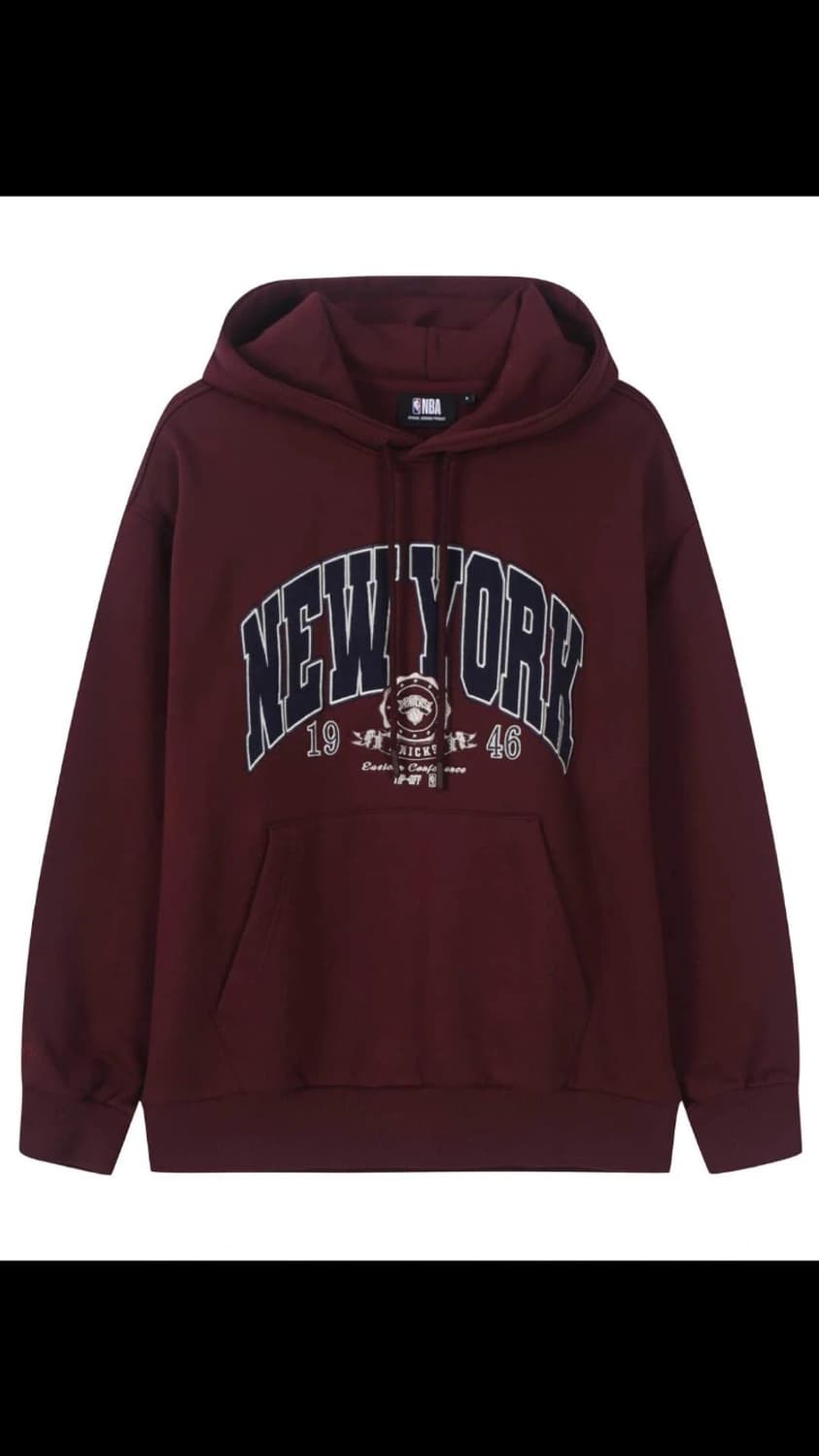 Nba 기모 후드티 버건디 새상품 L 상품이미지2