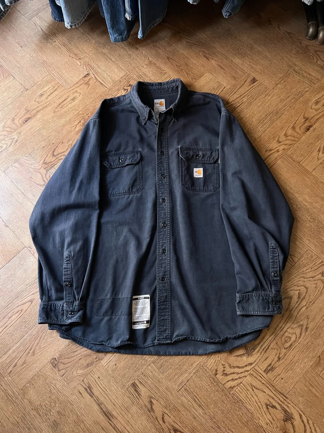 [2XL]칼하트FR USA 2포켓 다크네이비 워크 셔츠 상품이미지1