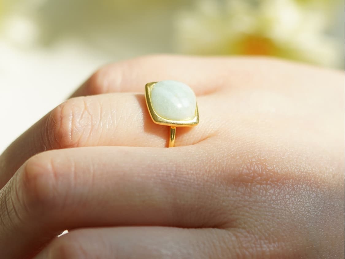 실버925 천연석 반지 / 밀키아쿠아마린 상품이미지2