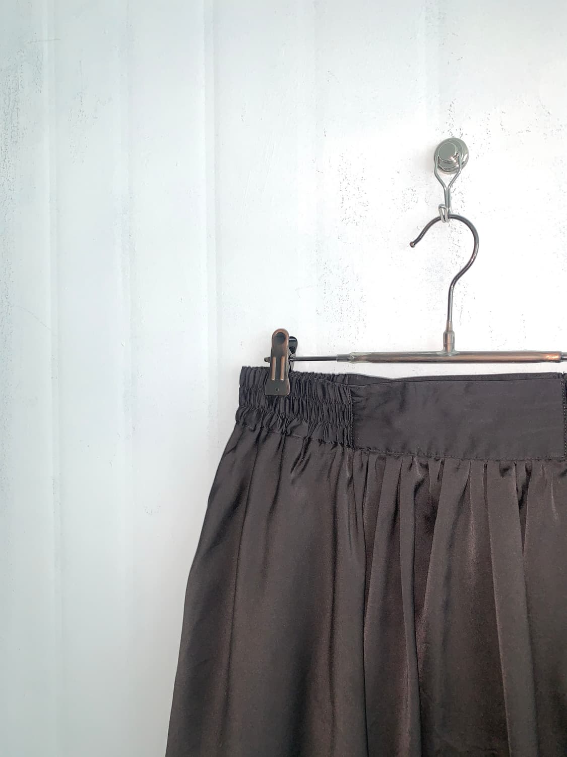 Deep Brown Satin Flare Mini Skir 상품이미지2