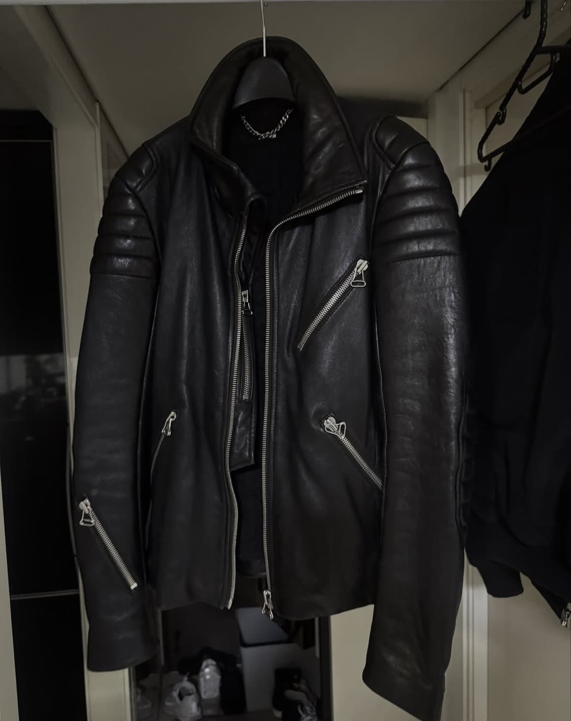 시스템옴므 라이더 레더 자켓 (착샷) 상품이미지1