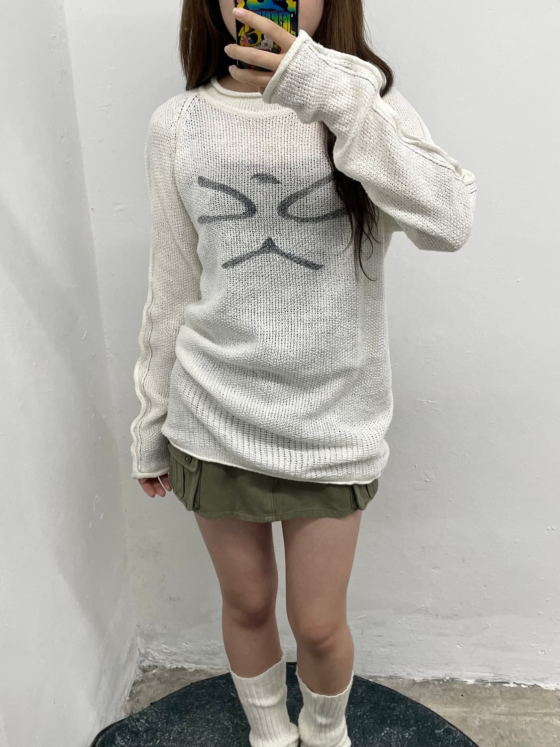 알마니 로고 디테일 니트 상품이미지4