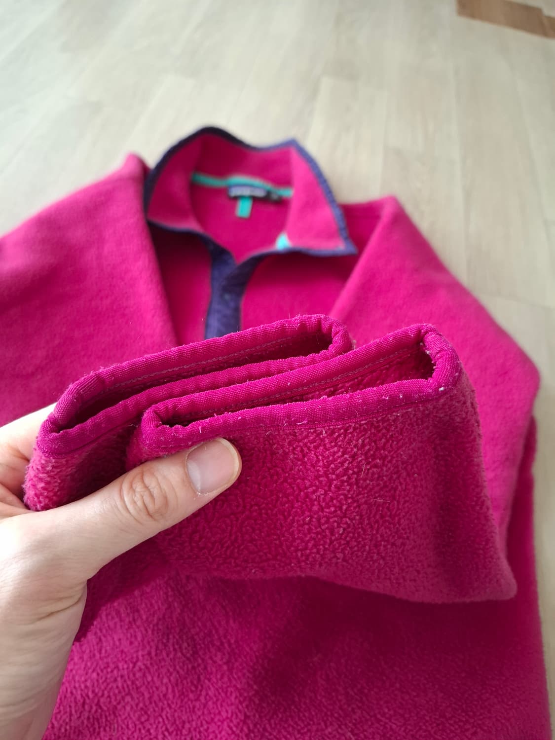 L 파타고니아 90s usa 빈티지 신칠라 핑크 플리스 풀오버 상품이미지5