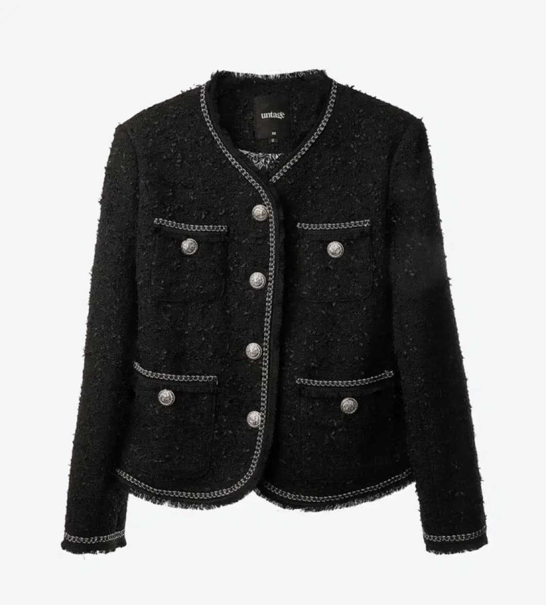 언티지 트위드 자켓 (블랙) 상품이미지2