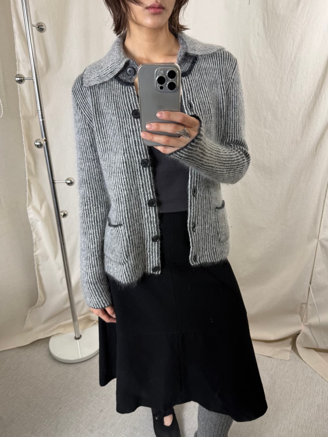 Untitled 카라 니트 가디건 (JPN) 상품이미지5