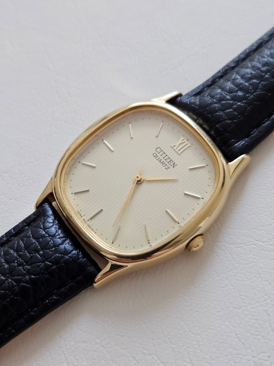 빈티지 시티즌 쿼츠 금장 가죽 시계 상품이미지4