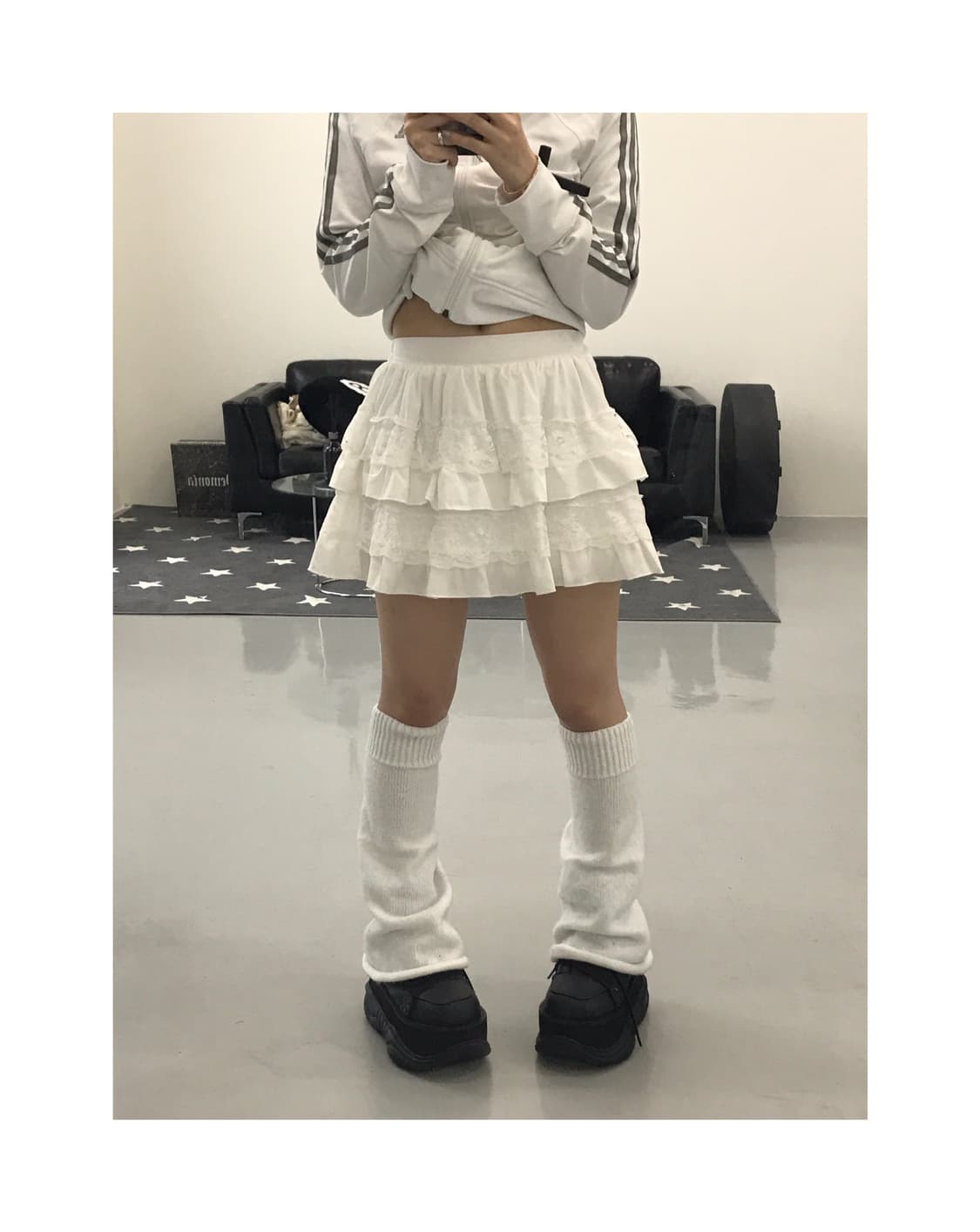 Jpn White Frill Mini Skirts 상품이미지1