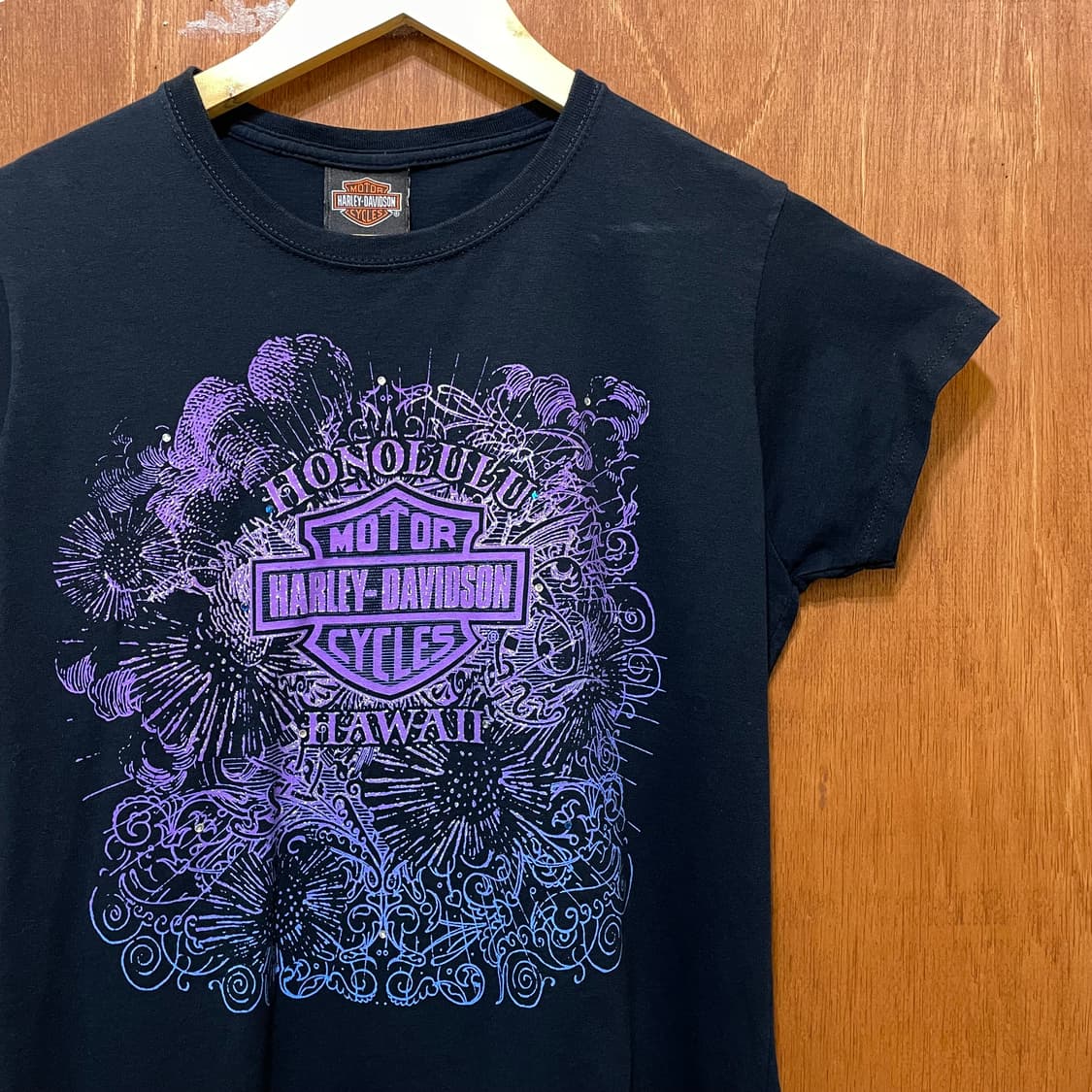 (L) USA Harley Davidson 할리 로고 큐빅 반팔티 상품이미지2