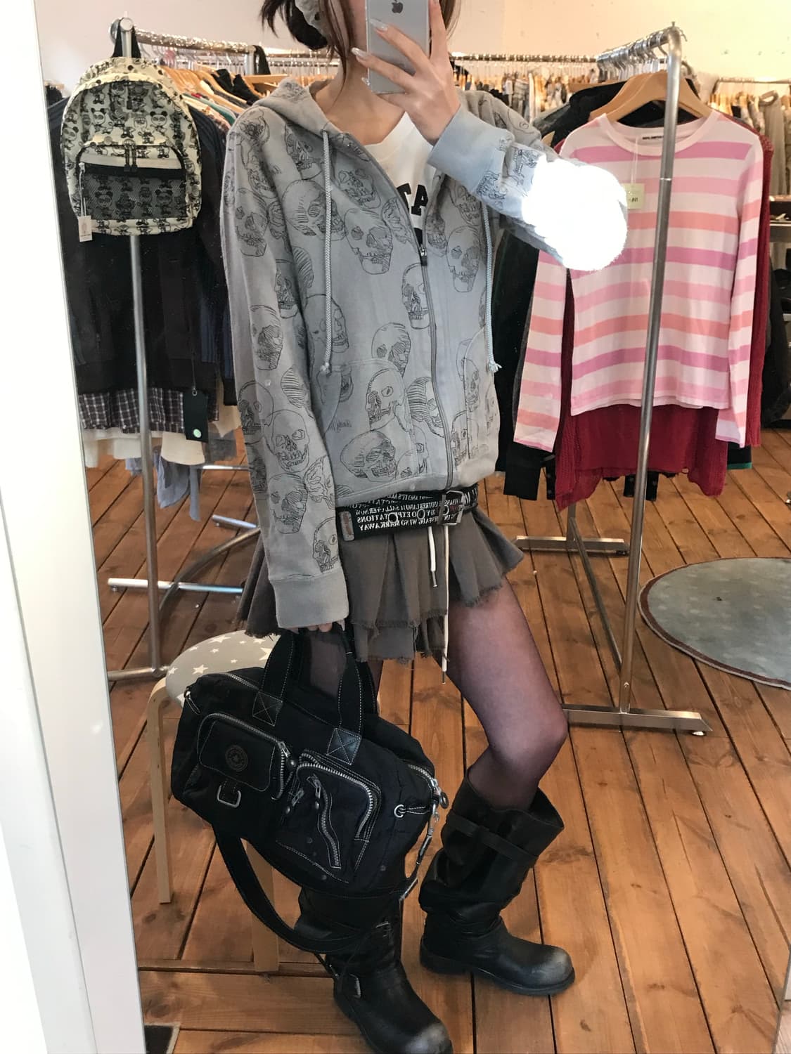 히스테릭글래머 스컬 후드집업 상품이미지4