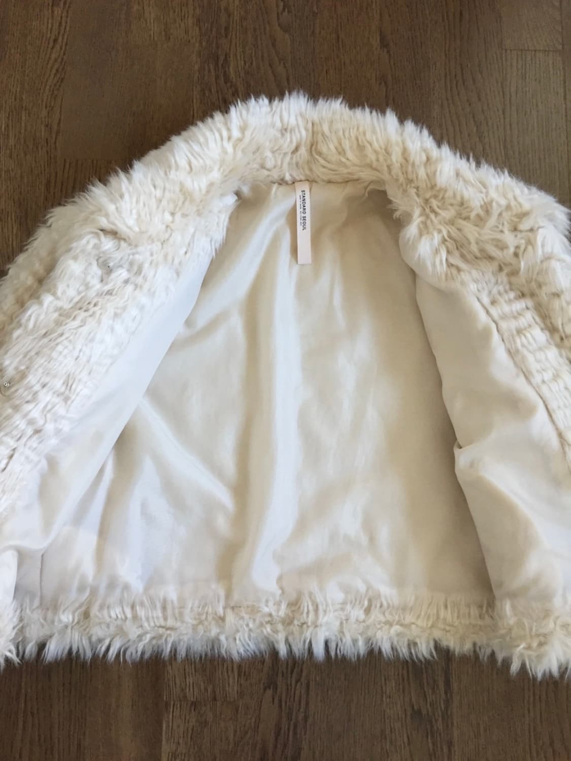 아이보리 부클 퍼자켓 fur jacket 상품이미지5