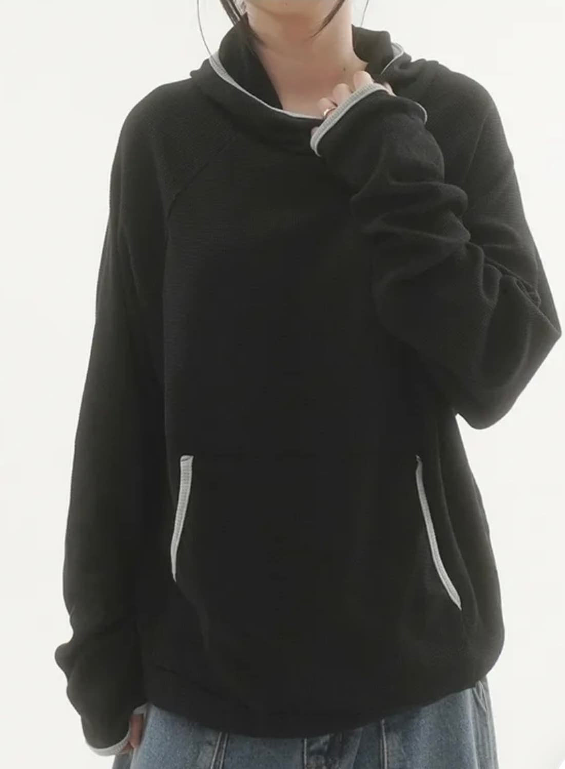 원아브 브릭 핑거홀 와플 후드티 상품이미지2