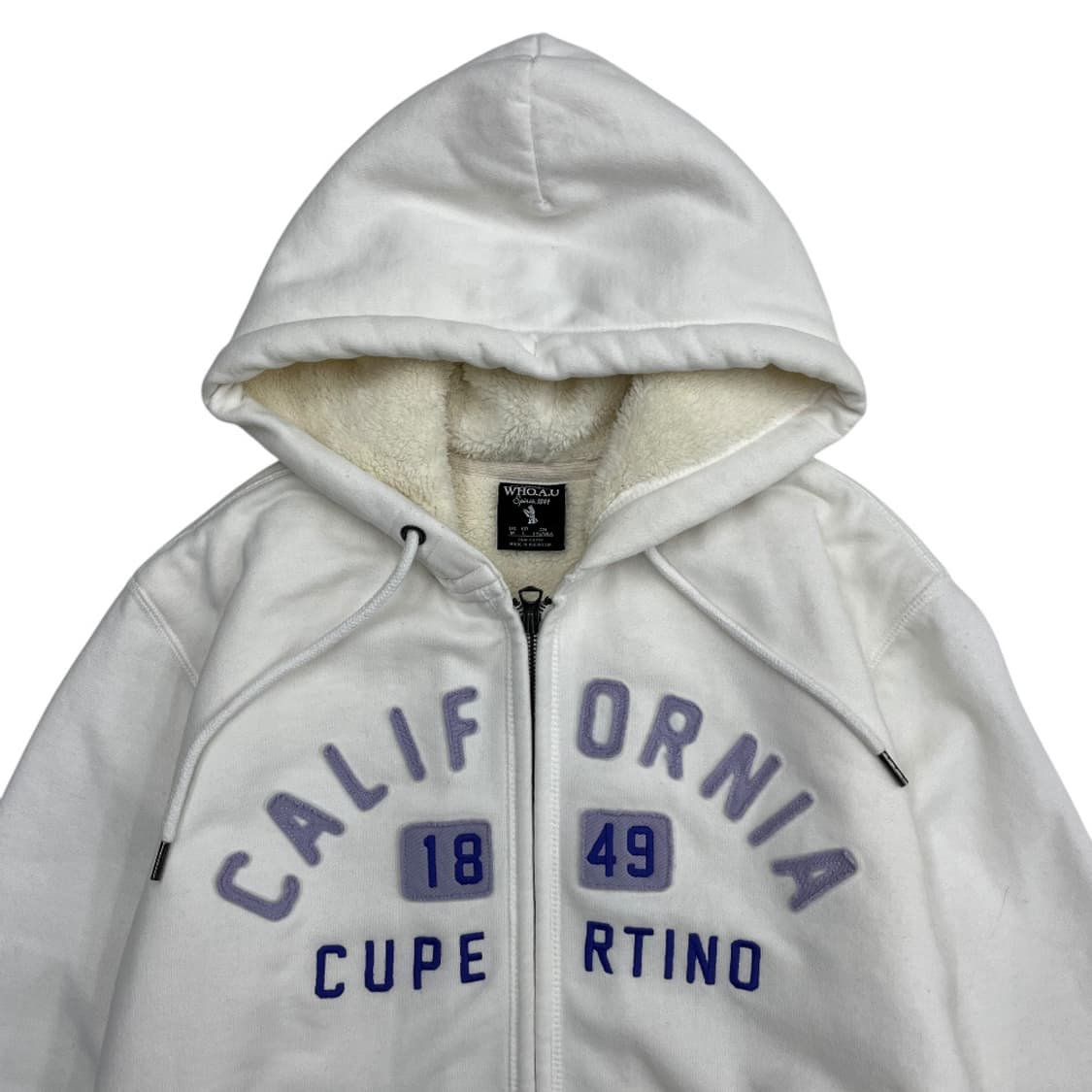 후아유 연보라 패치로고 화이트 후드집업 L 상품이미지4