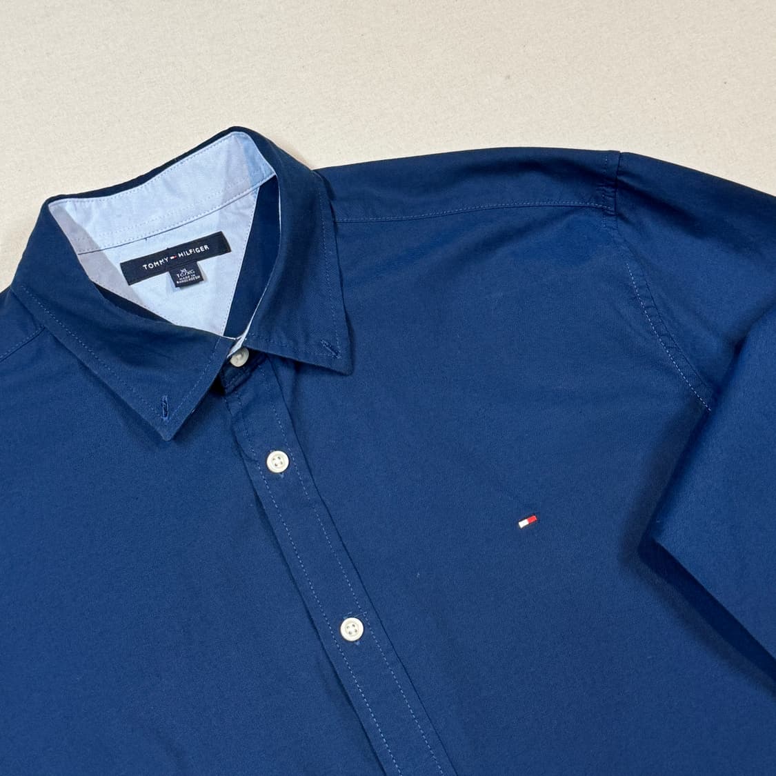 XL) 타미힐피거 네이비 솔리드 옥스포드 셔츠 상품이미지4
