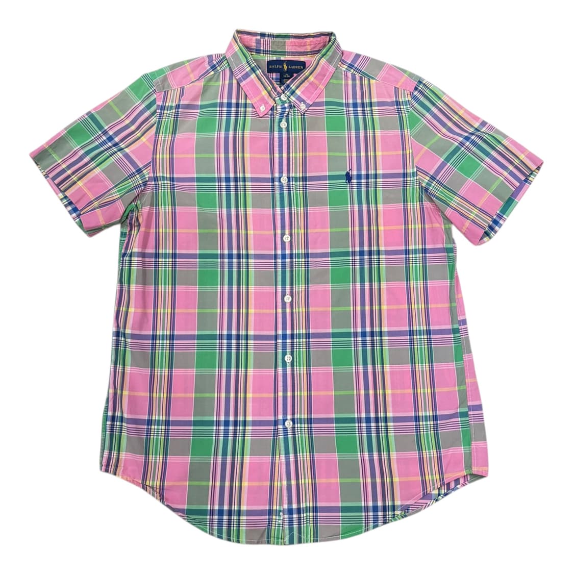 폴로 랄프로렌 반팔 체크 셔츠 남방 핑크 XL 상품이미지1
