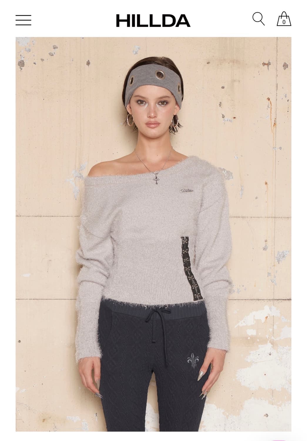 힐다 코르셋 원숄더 니트 상품이미지1