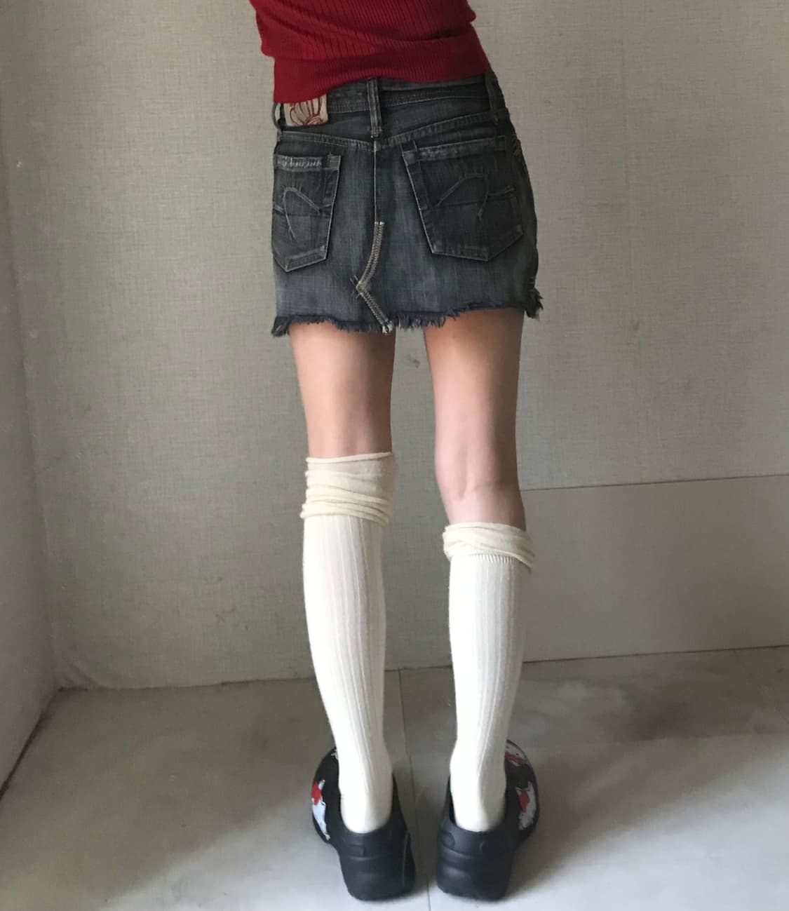 데미지디테일 데님스커트 상품이미지4