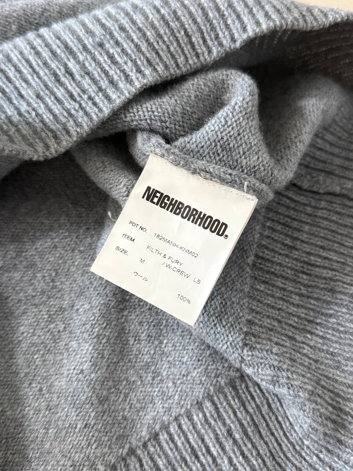 네이버후드 그레이 울니트 m사이즈 상품이미지3