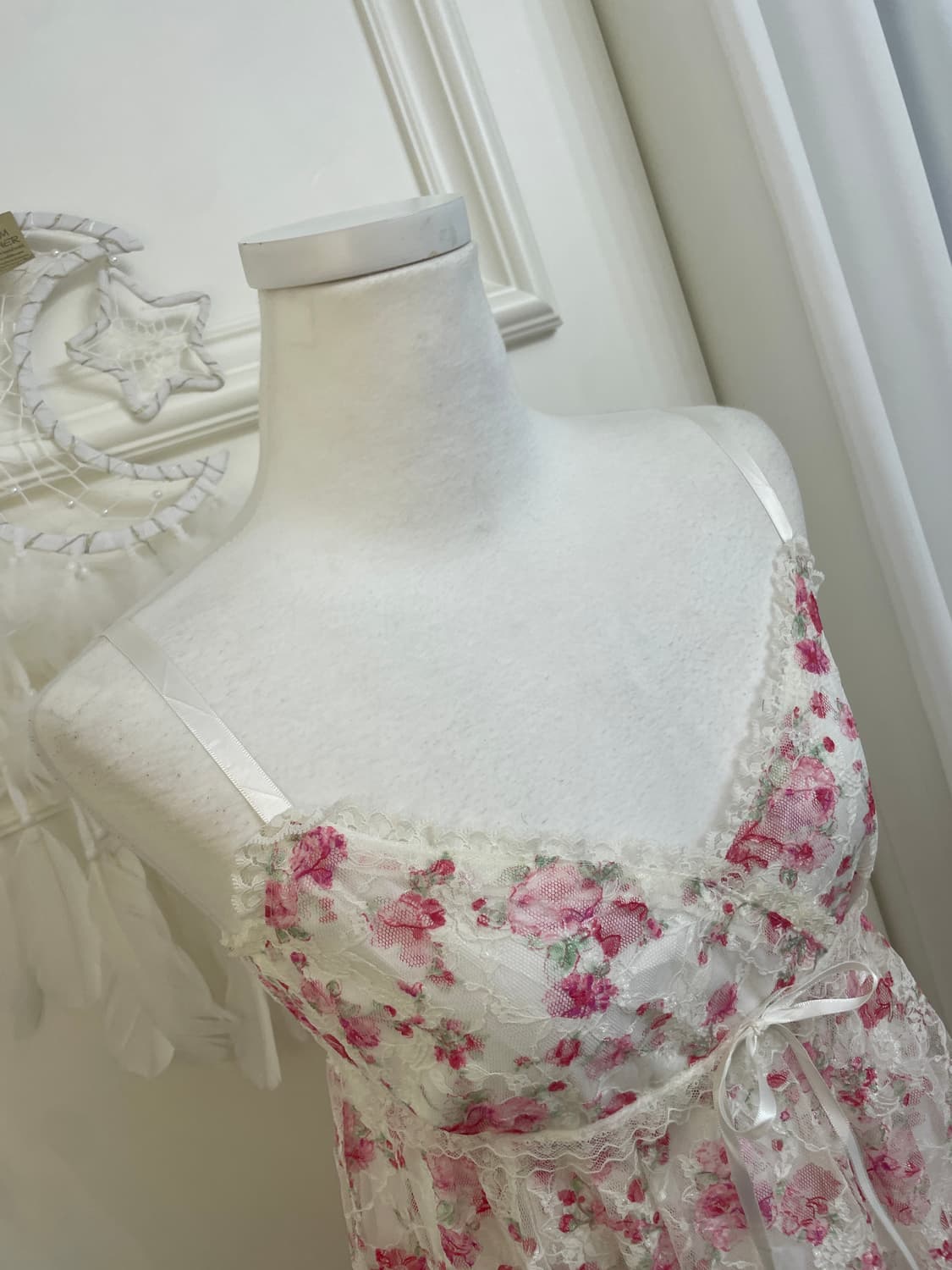 pink flower lace lovely fairy midi opc 상품이미지8