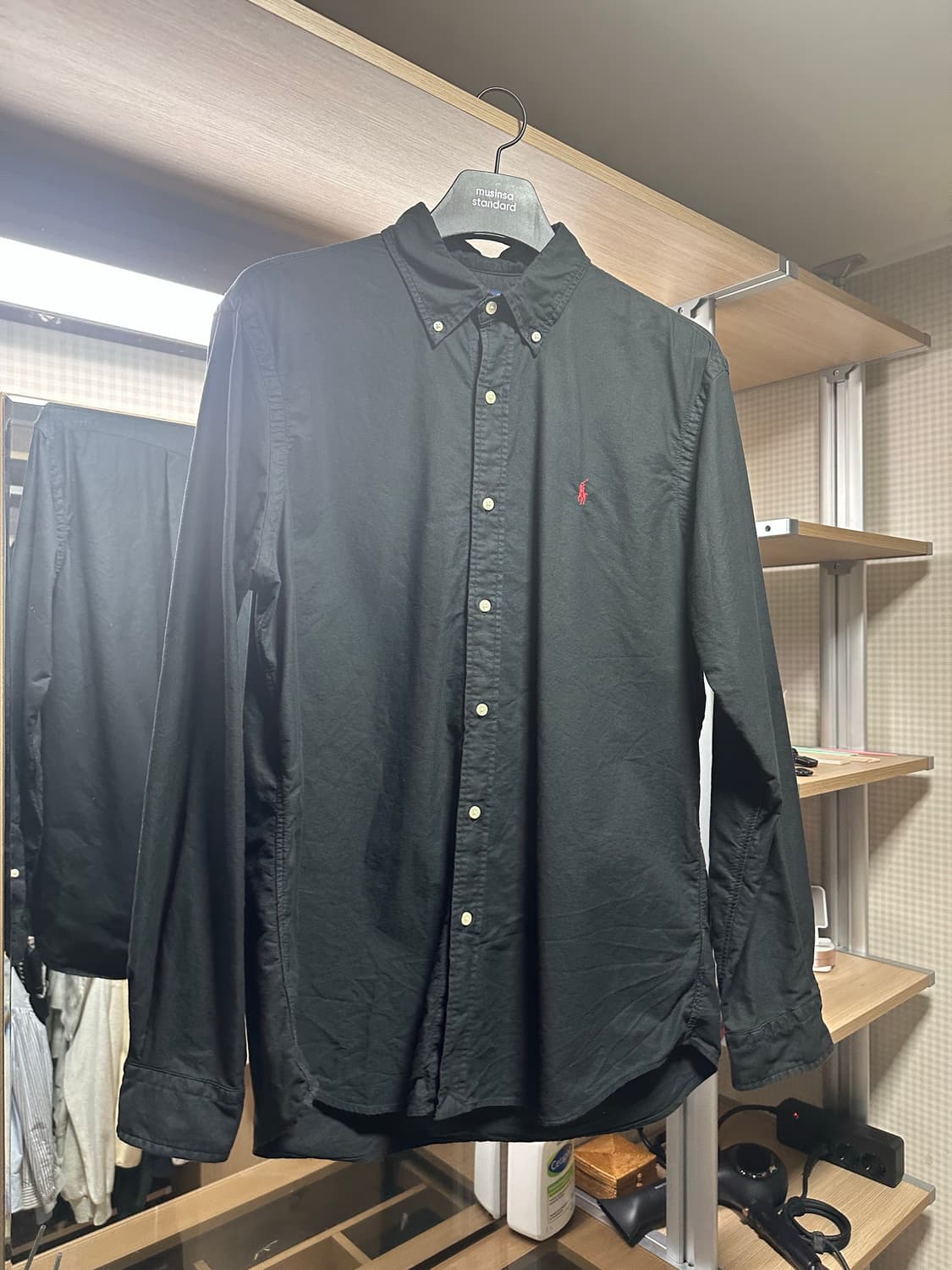 폴로 랄프로렌 클래식핏 가먼트다이 옥스포드셔츠 블랙 L 상품이미지1