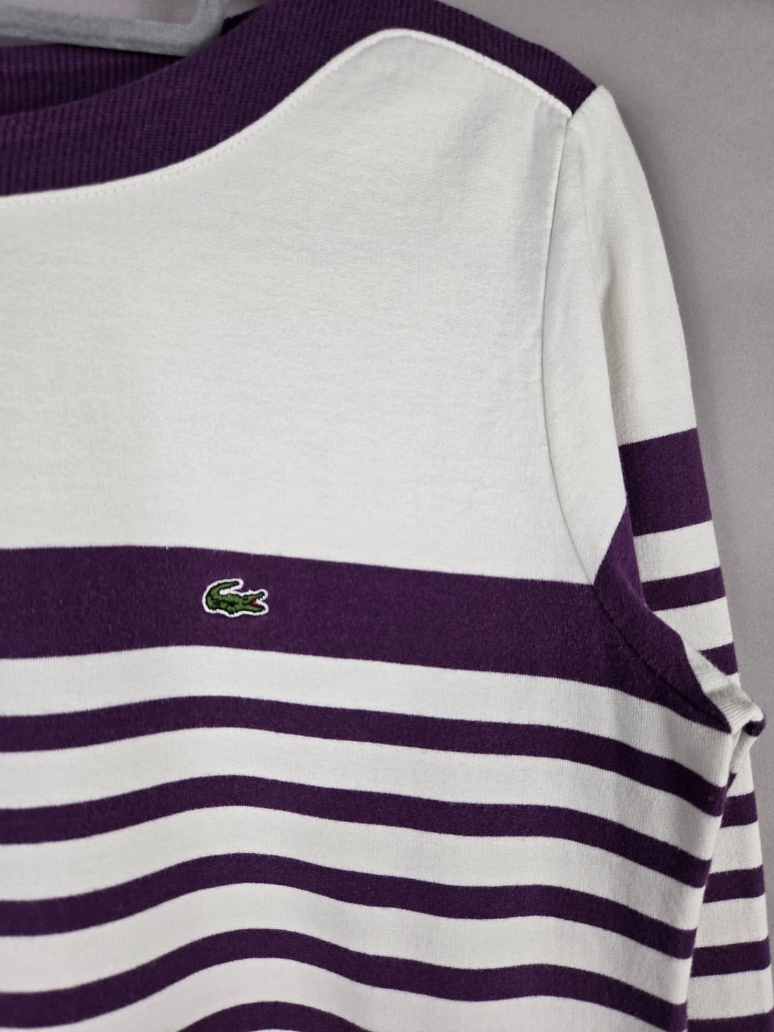 [무료배송]라코스테 90 (36) 여성 보트넥 스트라이프 긴팔 티셔츠 상품이미지3