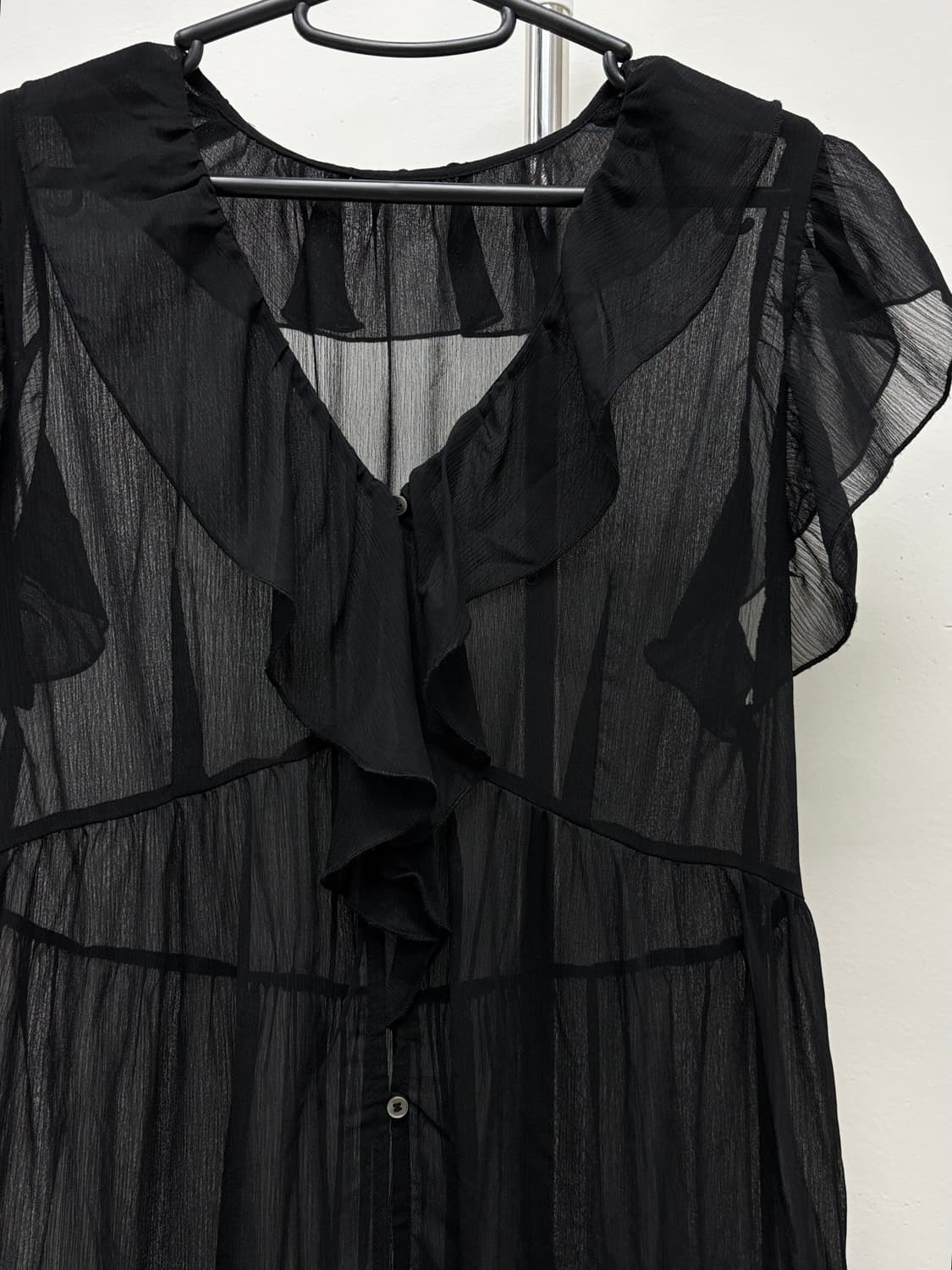 빈티지 블랙 시스루 원피스 가디건 상품이미지6