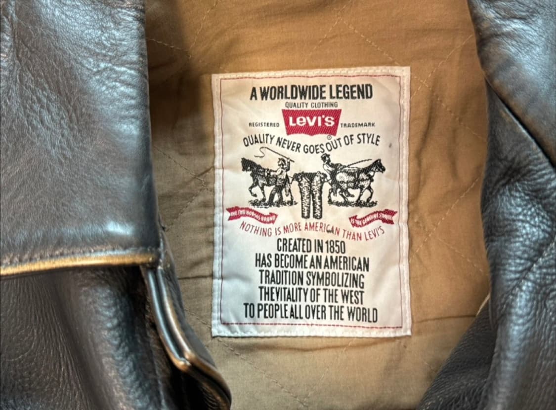 리바이스 TYPE 3 블랙 레더자켓 상품이미지5