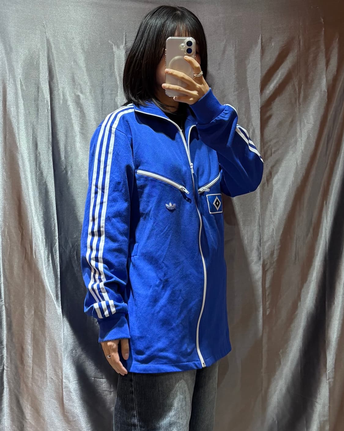 XL 아디다스 사선 투포켓 딥블루 트랙탑 상품이미지1