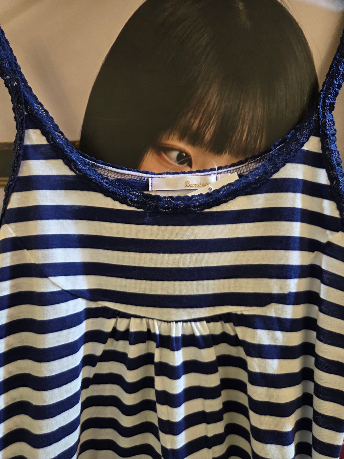 🌟💅갸루특집🌟
갸루펑크 블루 스트라이프 레이스슬리브리스
 상품이미지4