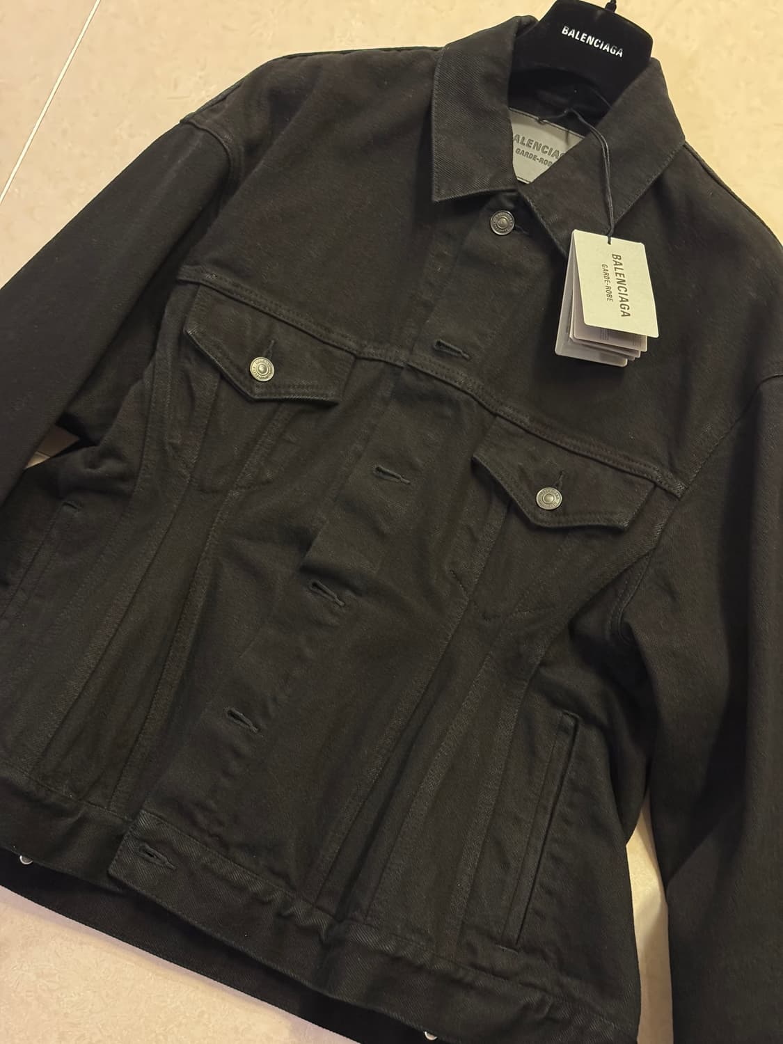 [36] BALENCIAGA 발렌시아가 가드로브 블랙 데님자켓 상품이미지4