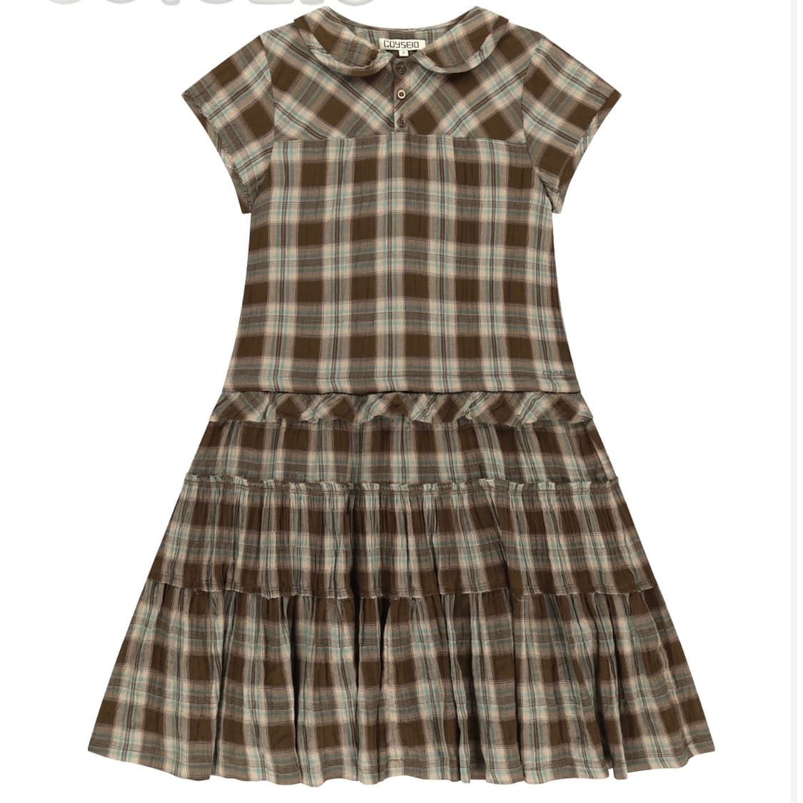 코이세이오 로우 엣지 체크 원피스 브라운 2사이즈 상품이미지1