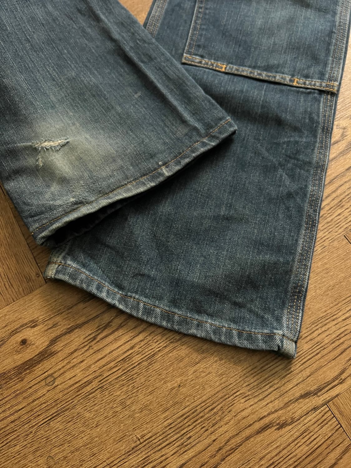 [36]칼하트 USA 빈티지 워싱 더블니 워크 데님 팬츠 상품이미지4