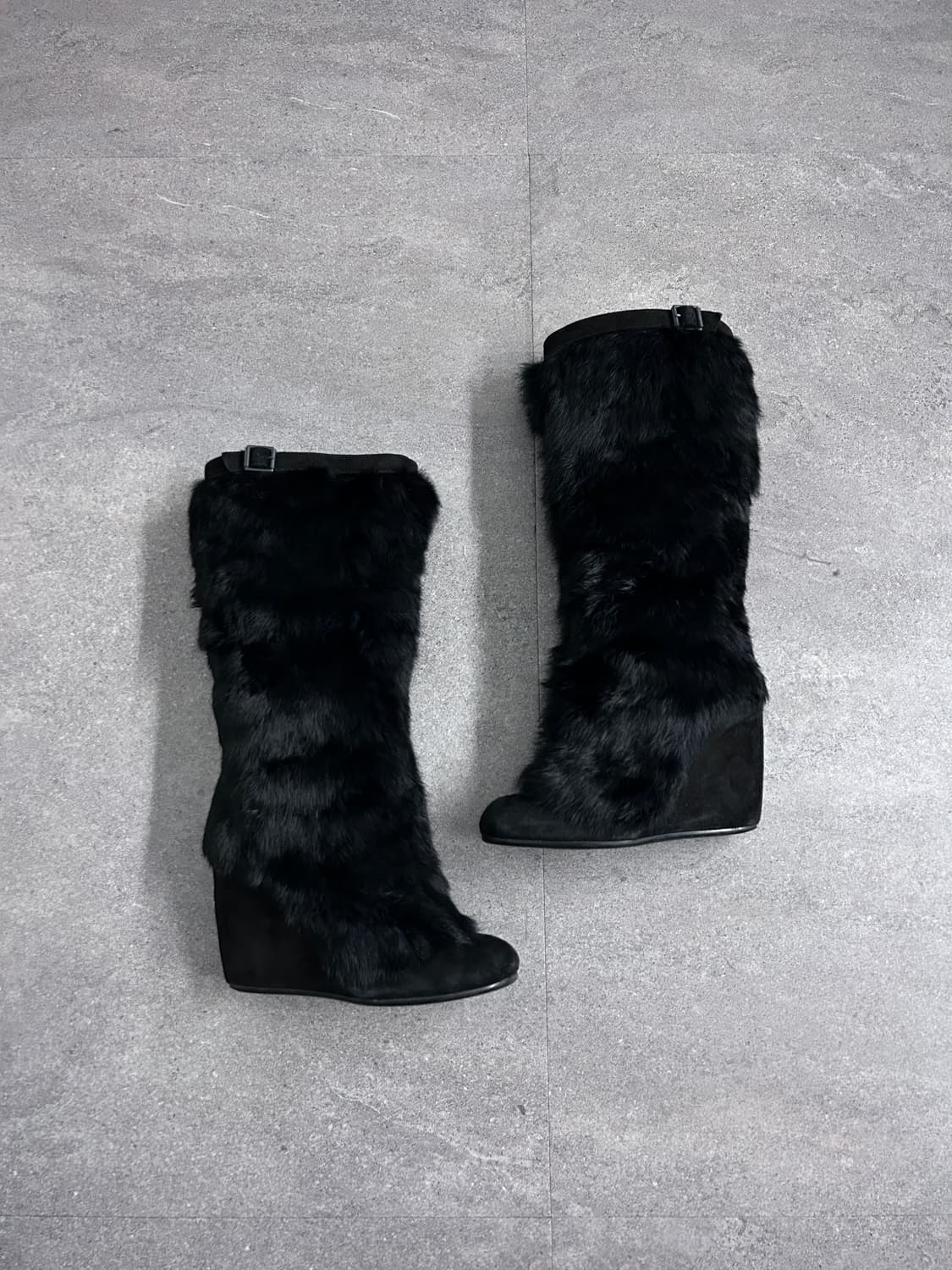 Ash 아쉬 풀 오버 래빗 퍼 웨지 롱 부츠 상품이미지1