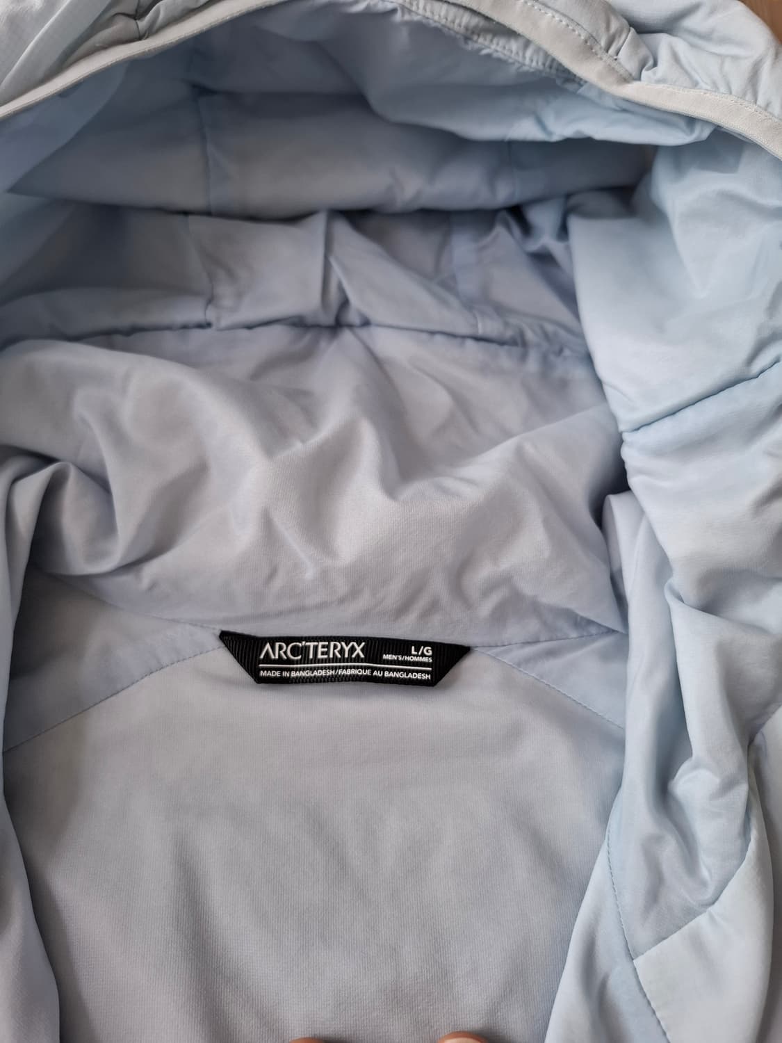 L 아크테릭스 아톰 lt 솔리튜드 후드 바람막이 하늘색 상품이미지4