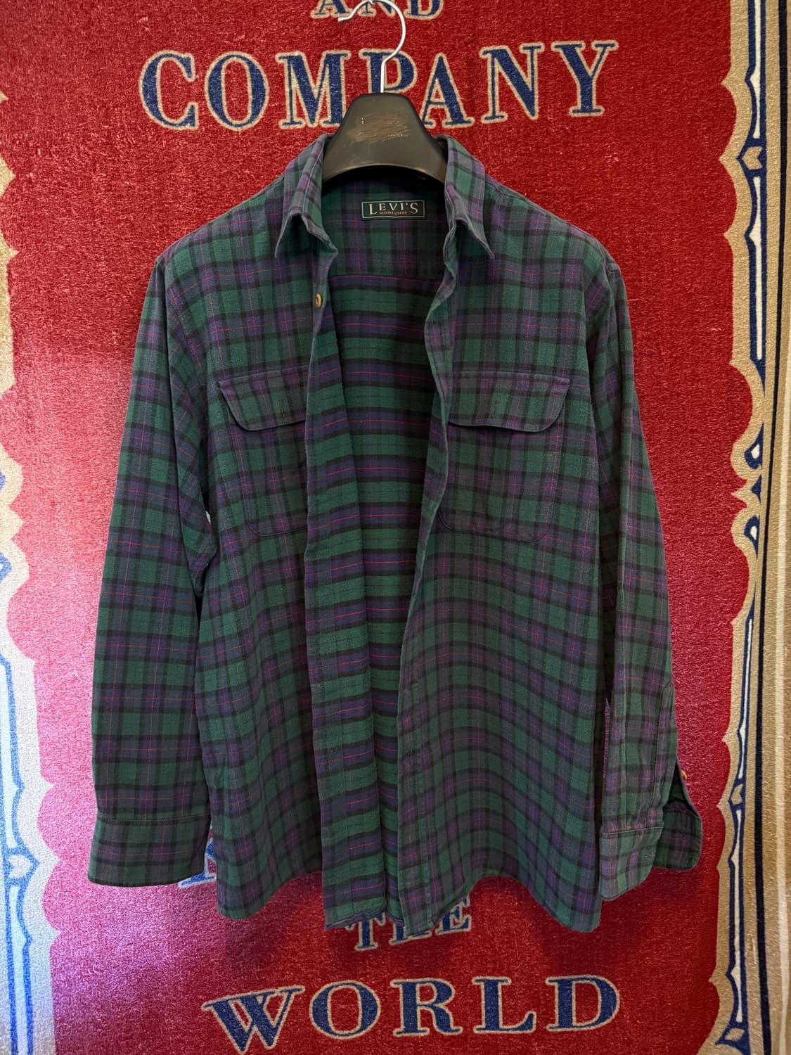 90s Levi’s Butter Green Flannel Shirts L 상품이미지1