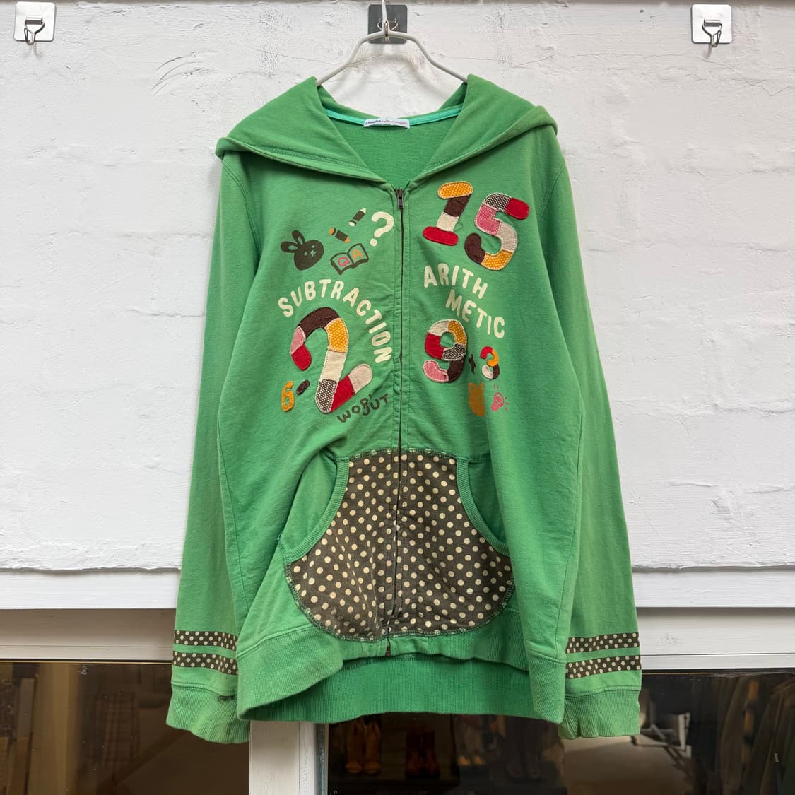 Rough 패치워크 후드집업 그린 F 상품이미지1