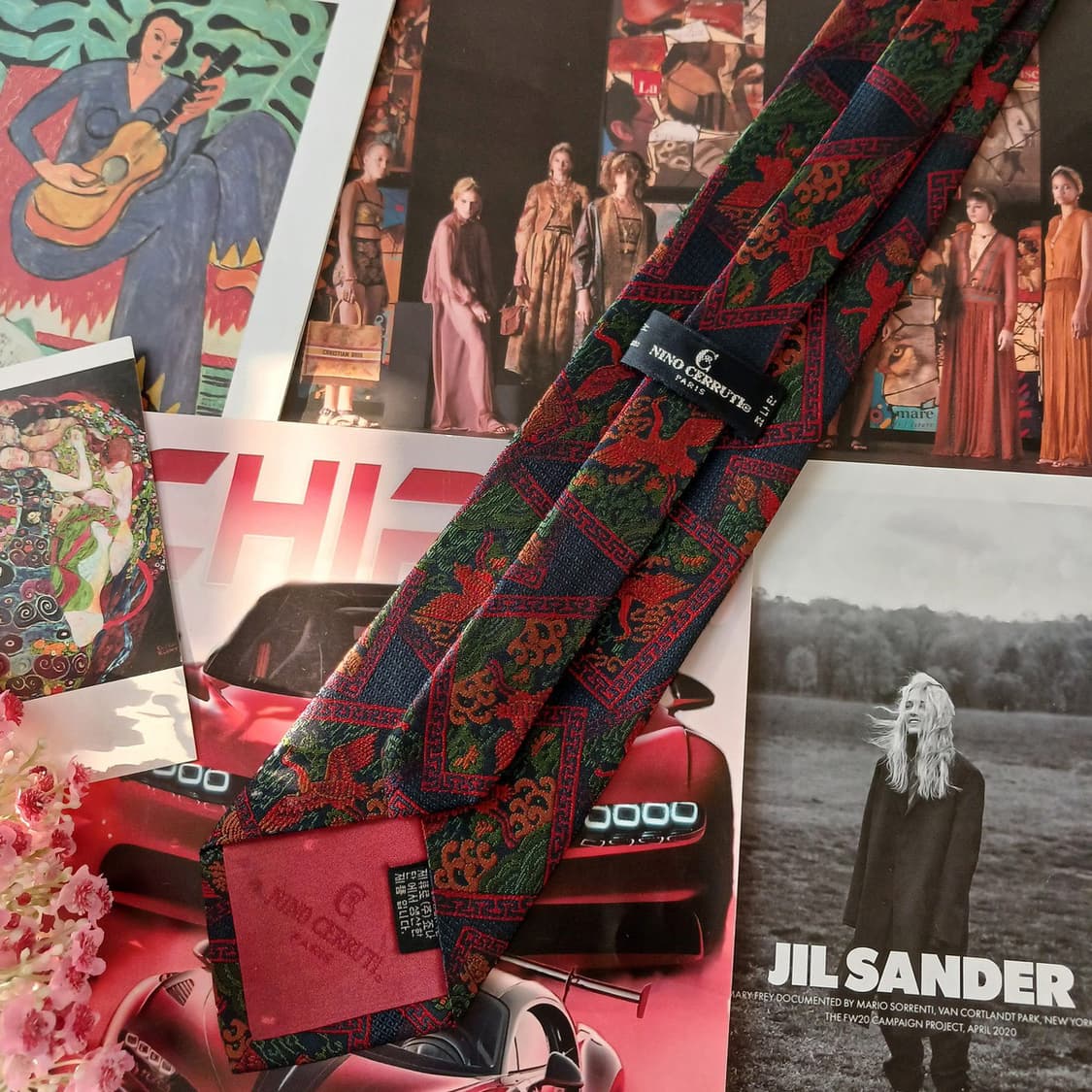 세루티 실크 봉황 자카드 아트 넥타이 9.4cm A+등급 A19142
 상품이미지4