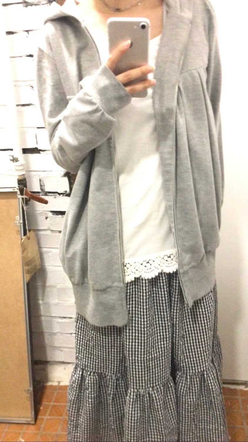 핀턱 롱 후드집업 상품이미지1