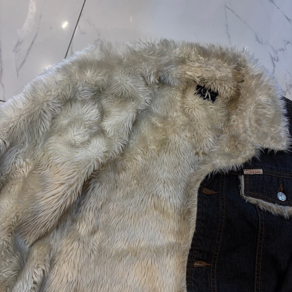 캘빈클라인 양털 흑청자켓 하이넥 자켓  상품이미지3